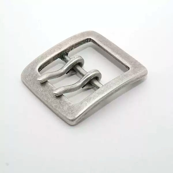 Solid Brass Antique Silver Plated Vintage Men's Belt Buckle 39mm