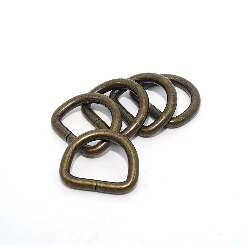 Solid Brass Open D-Ring 10 Pcs