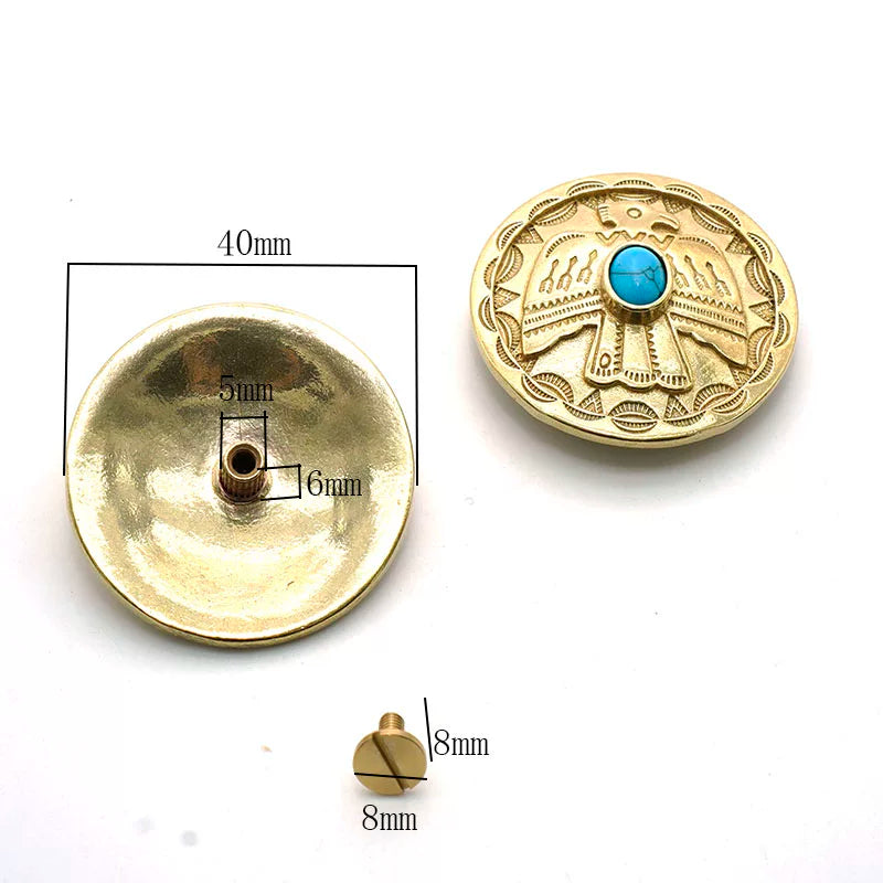Solid Brass Turquoise Wallet Snap
