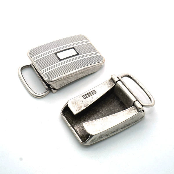 Solid Copper Antique Silver Plated Belt Buckle