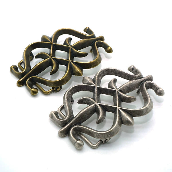 Solid Copper Silver Plated Vintage Unisex Belt Buckle for 38mm Strap