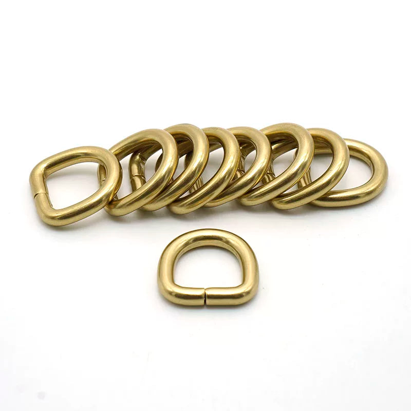 Solid Brass Open D-Ring 10 Pcs