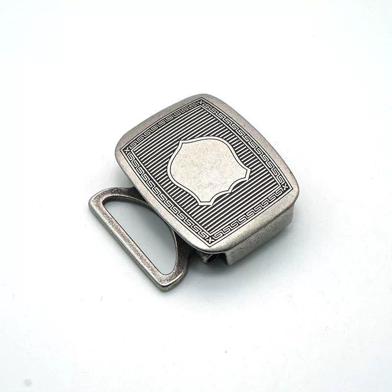 Solid Brass Silver Plated Belt Buckle for 35mm Strap
