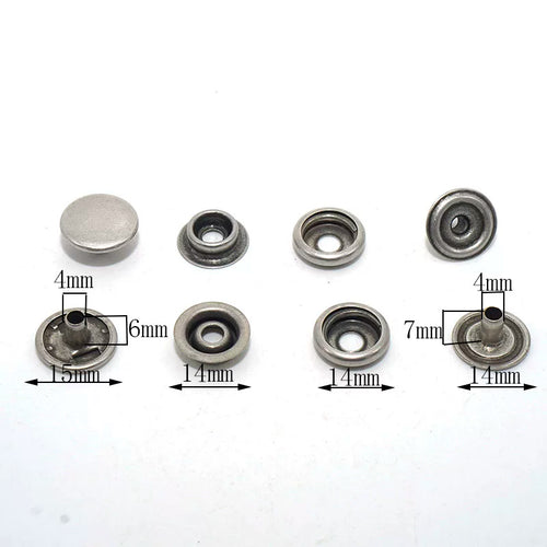 Solid Brass Antique Silver Plated Heavy Duty Snap Fastener 15mm