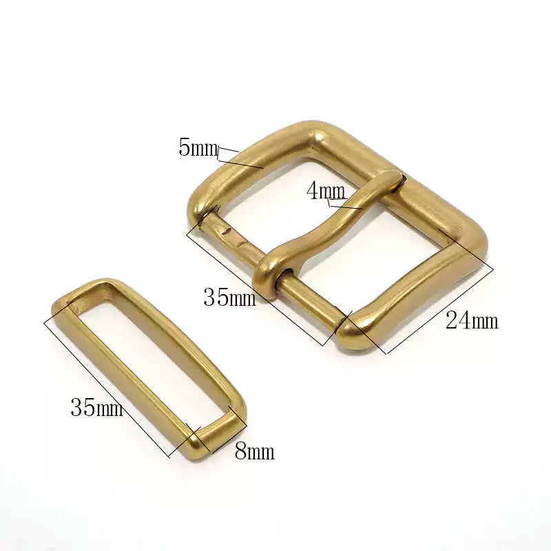 Solid Brass Vintage Pin Buckle for 35mm Strap