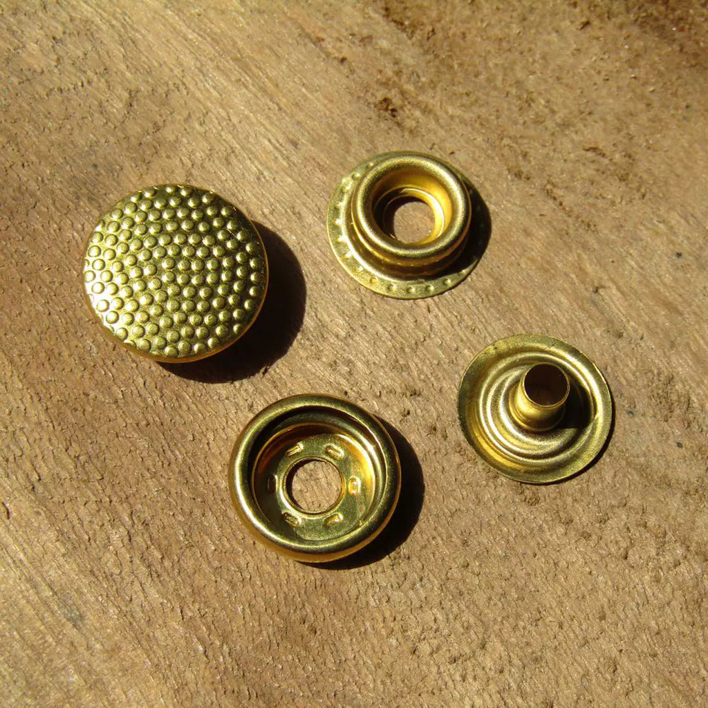 Solid Brass Patterned Snap Fastener 15mm