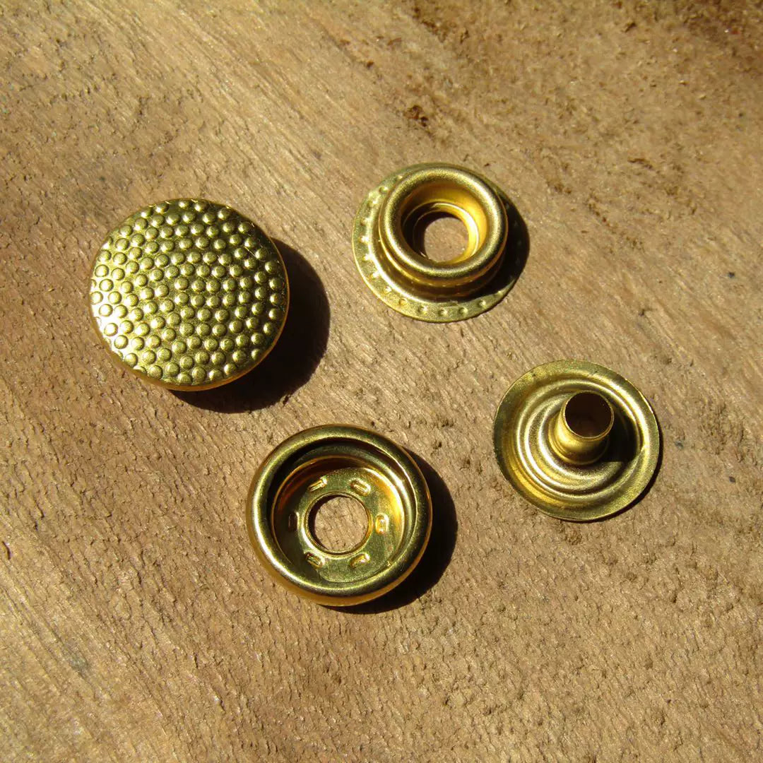 Solid Brass Patterned Snap Fastener 15mm