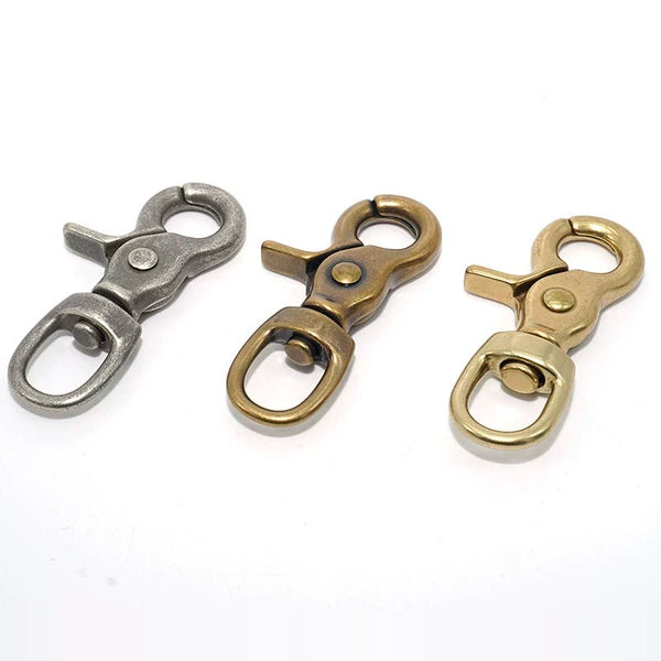 Solid Brass Silver Plated Vintage Keychain