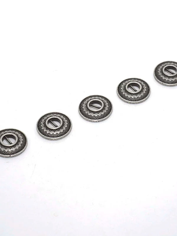 Solid Brass Antique Silver Plated Vintage Garment Button