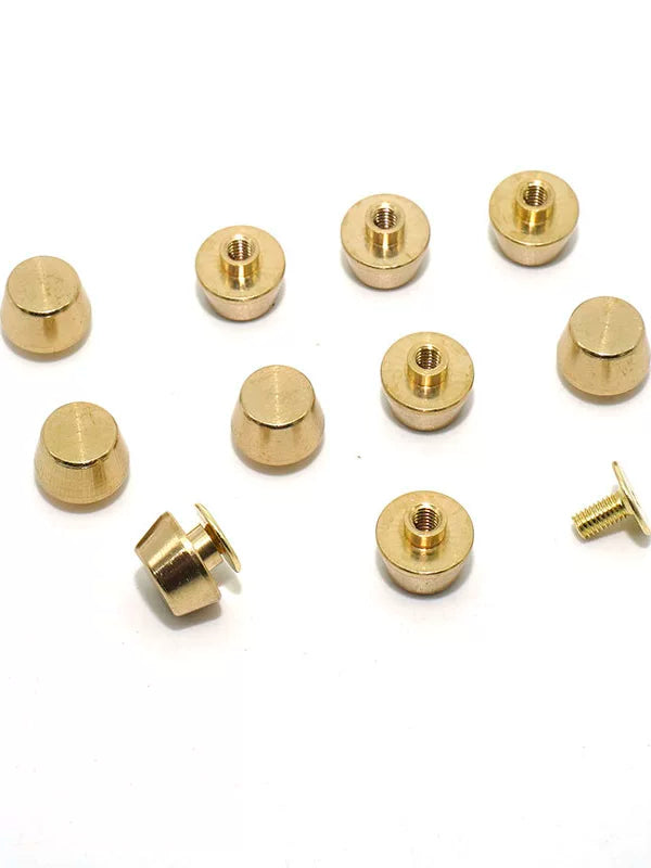 Solid Copper Foot Stud Hand Stitch Diy Leather Goods Hardware Decorative Button Leather Bag Base Stud Brass Bucket Stud Screw