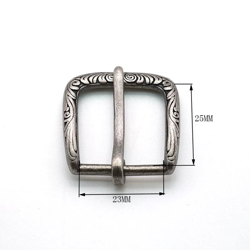 Solid Copper Vintage Patterned Pin Buckle 23mm