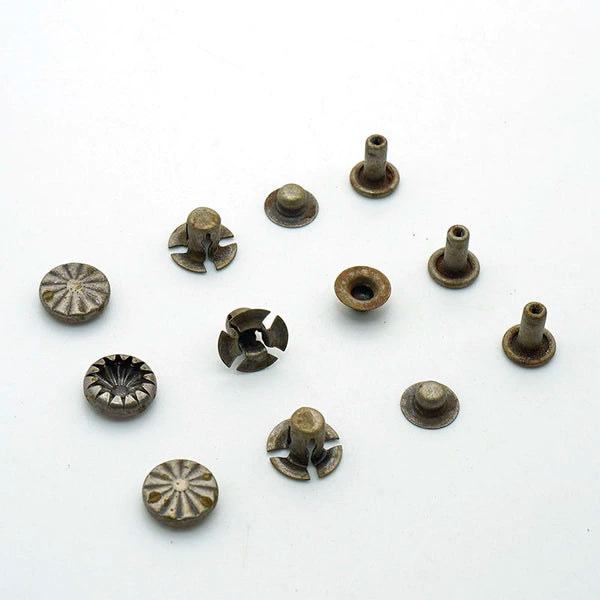 Solid Copper Floral Snap Fastener 10.5mm 4-Piece Set