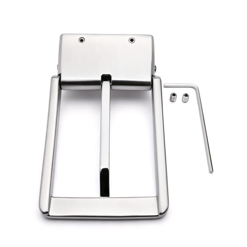 Men's Reversible Rotating Pin Belt Buckle, 38.8mm Inner Width, Metal Square Belt Buckle Replacement, Gold / Silver / Black