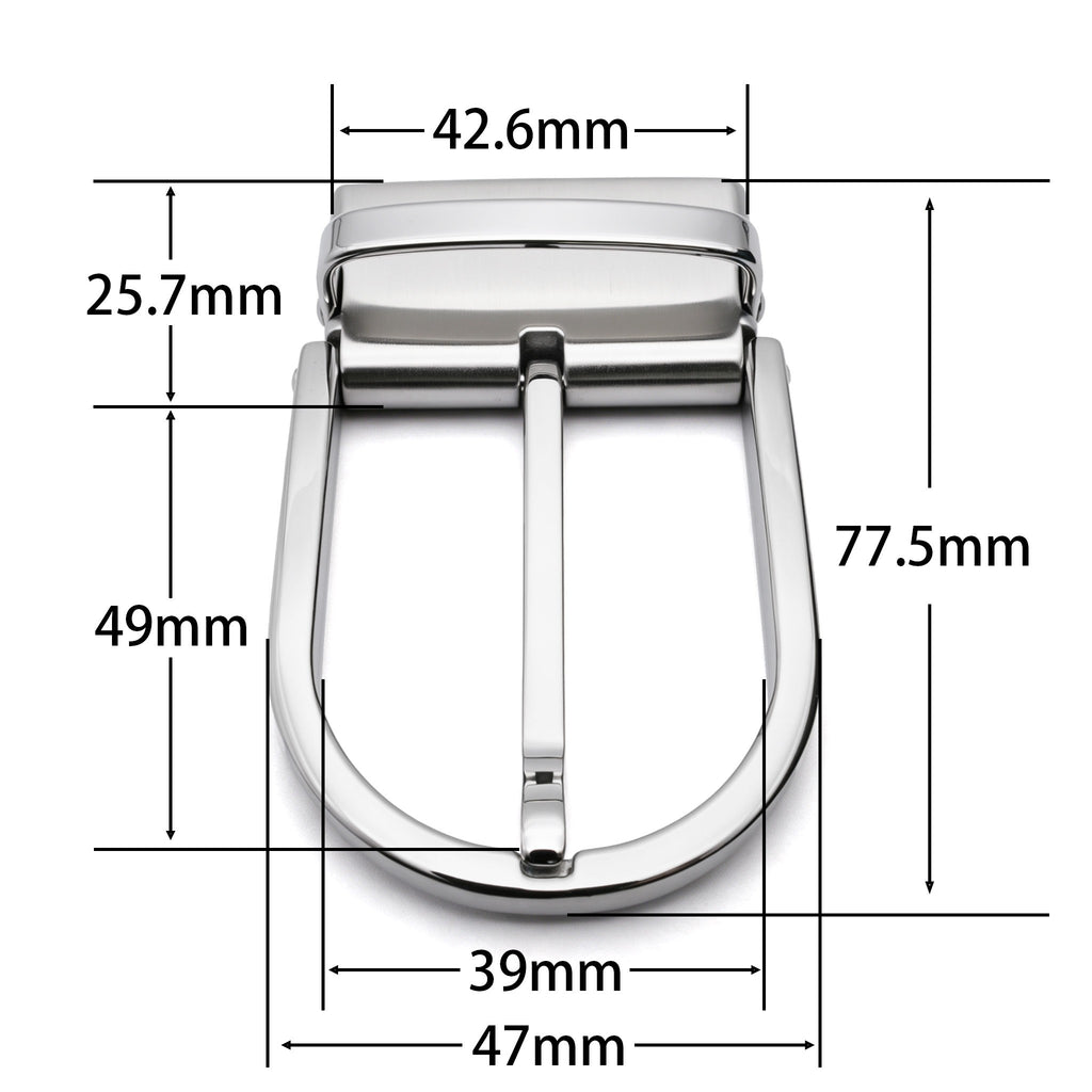 D Shape Rotatable Reversible Belt Buckle for Men, 39mm Single Prong Belt Replacement Buckle