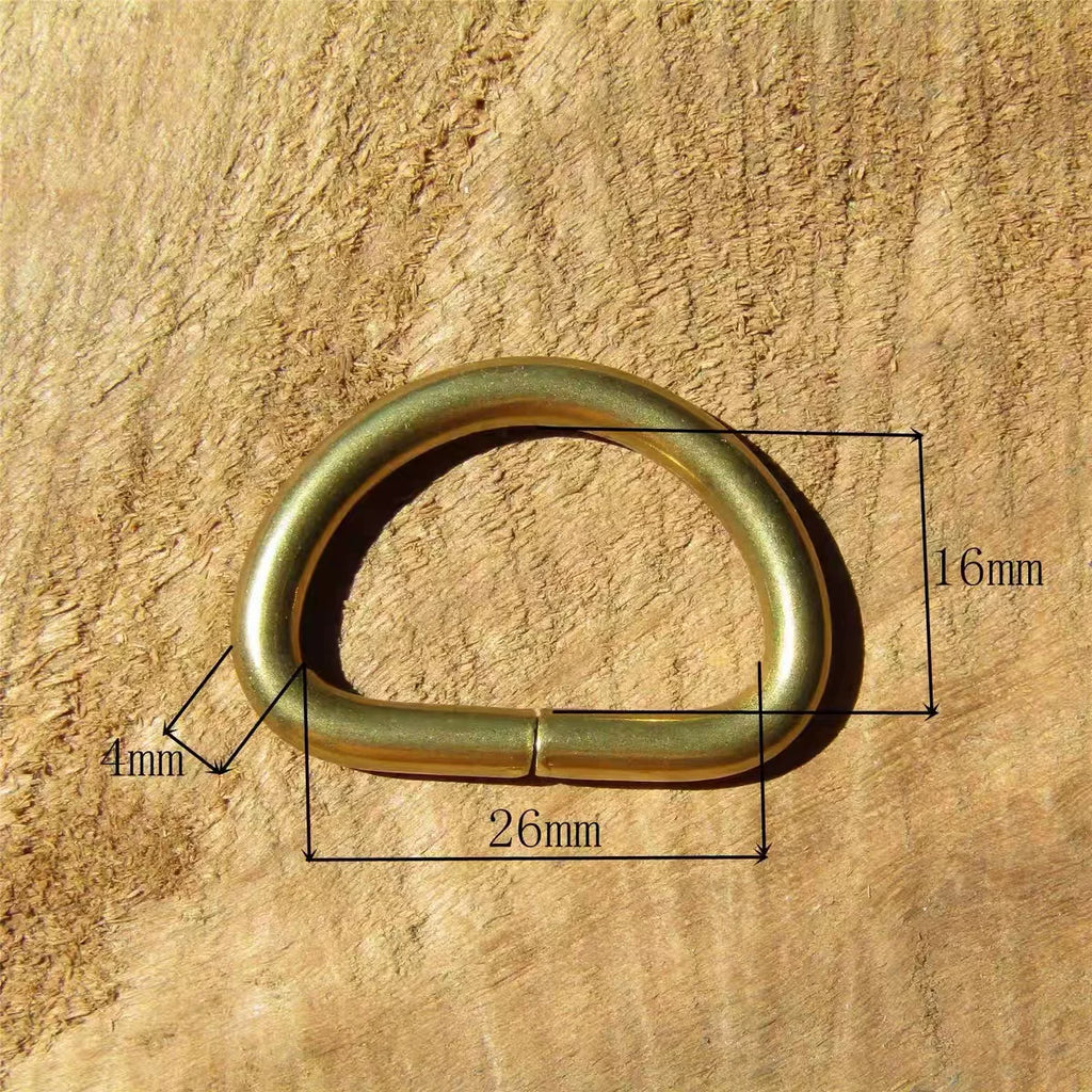 Solid Brass Open D-Ring 10 Pcs