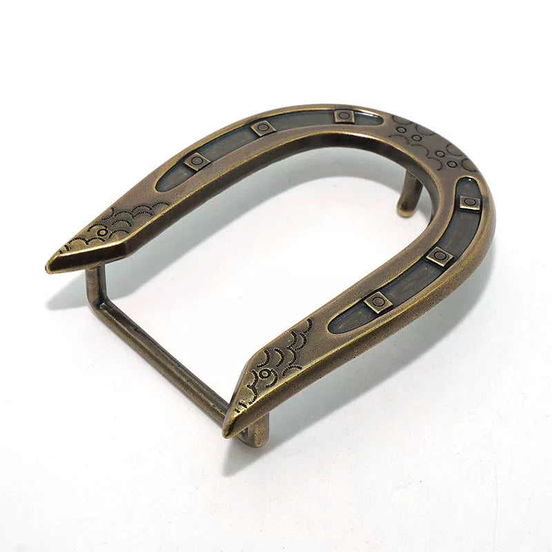 Solid Brass Antique Bronze Vintage Patterned Belt Buckle