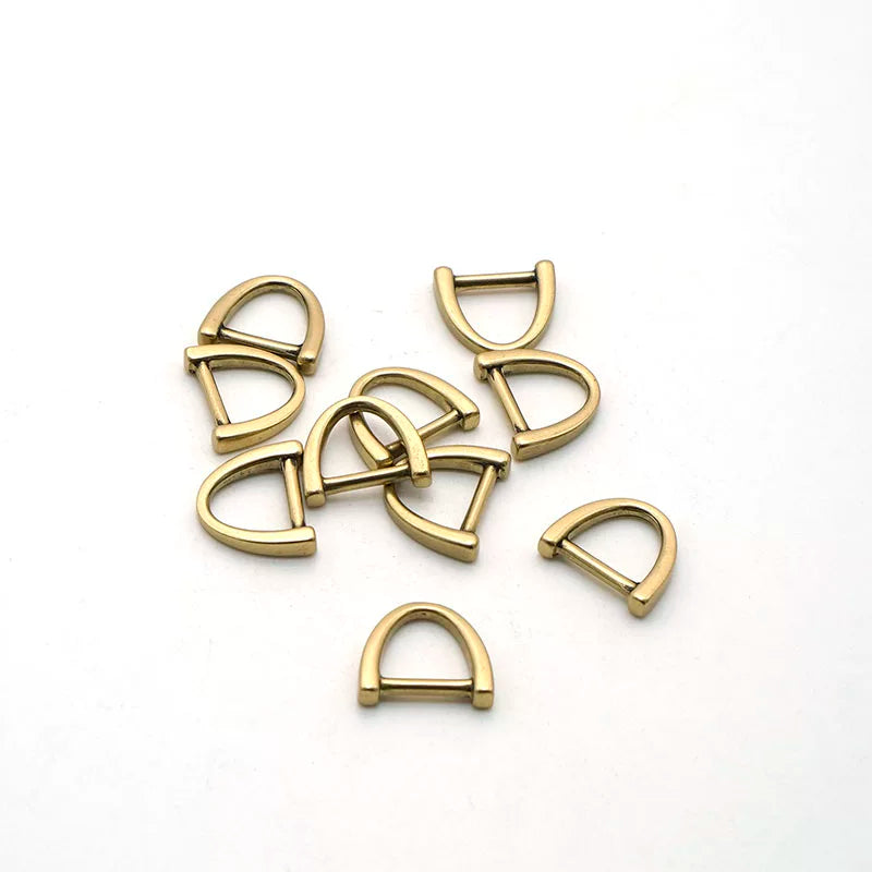 Solid Brass D-Ring 10 Pcs