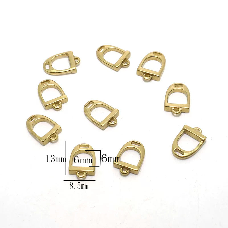 Handbag Bag Hardware Solid Copper Decorative Horse 镫 Buckle Handbag Diy Metal Buckle Ring Hardware