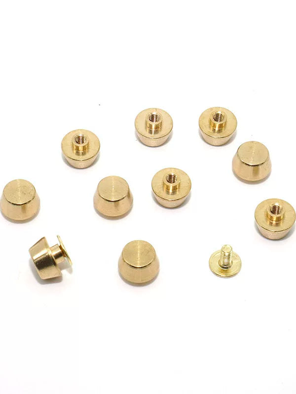 Solid Copper Foot Stud Hand Stitch Diy Leather Goods Hardware Decorative Button Leather Bag Base Stud Brass Bucket Stud Screw