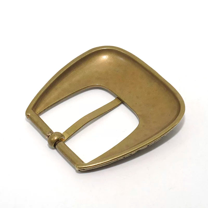 Solid Brass Antique Bronze Vintage Carved Pin Buckle