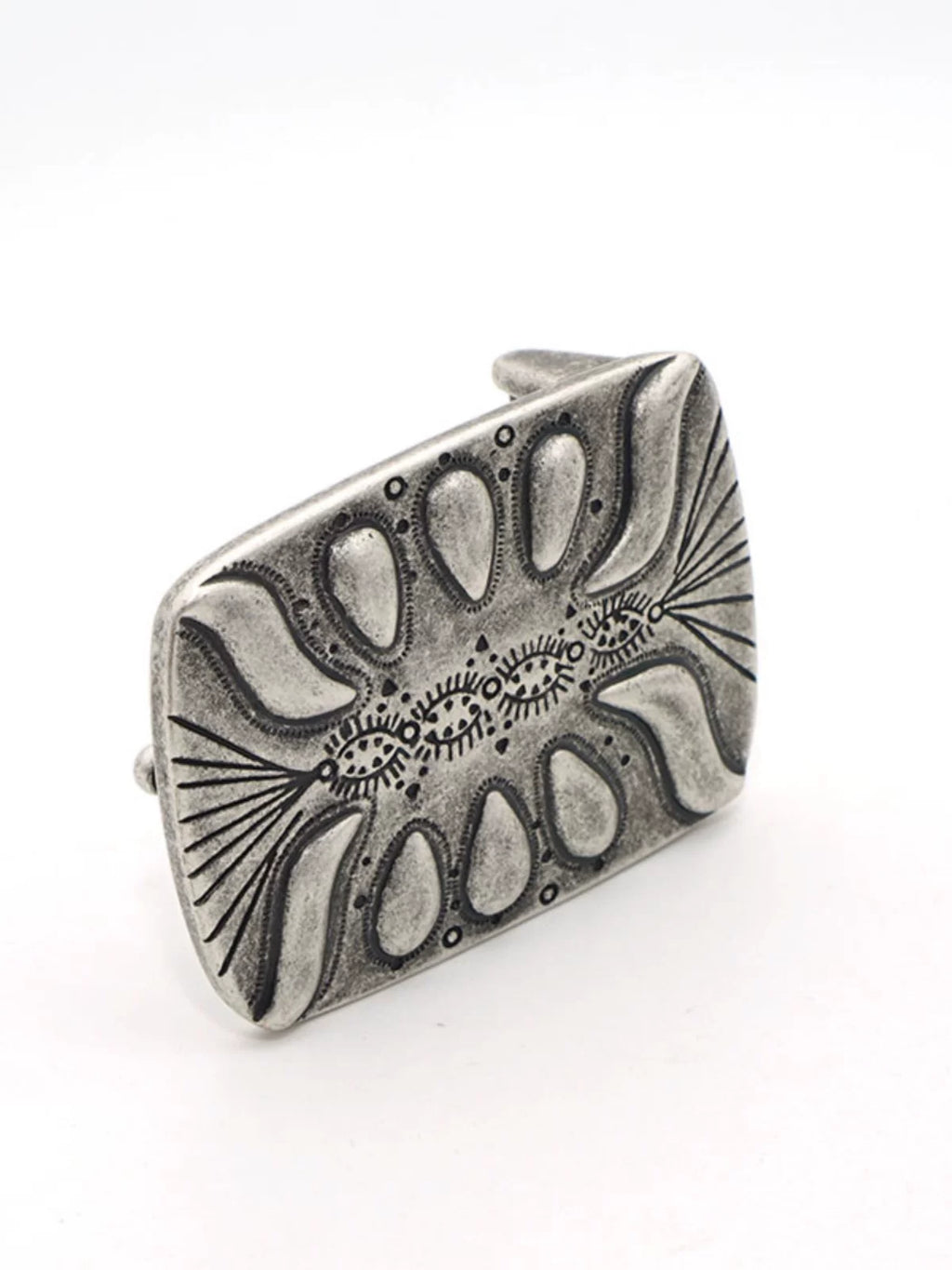 Solid Copper Silver Plated Vintage Patterned Tri-Glide