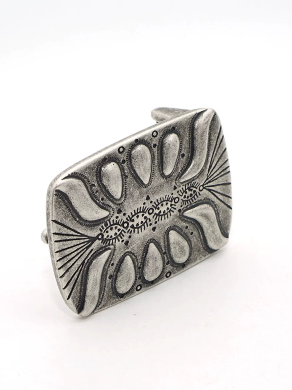 Solid Copper Silver Plated Vintage Patterned Tri-Glide