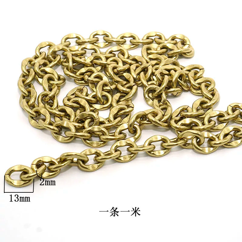 Solid Copper Chain Diy 压 痕 十 Chain Accessory Decorative Matched Chain Bag Chain Pants Chain Length One 米