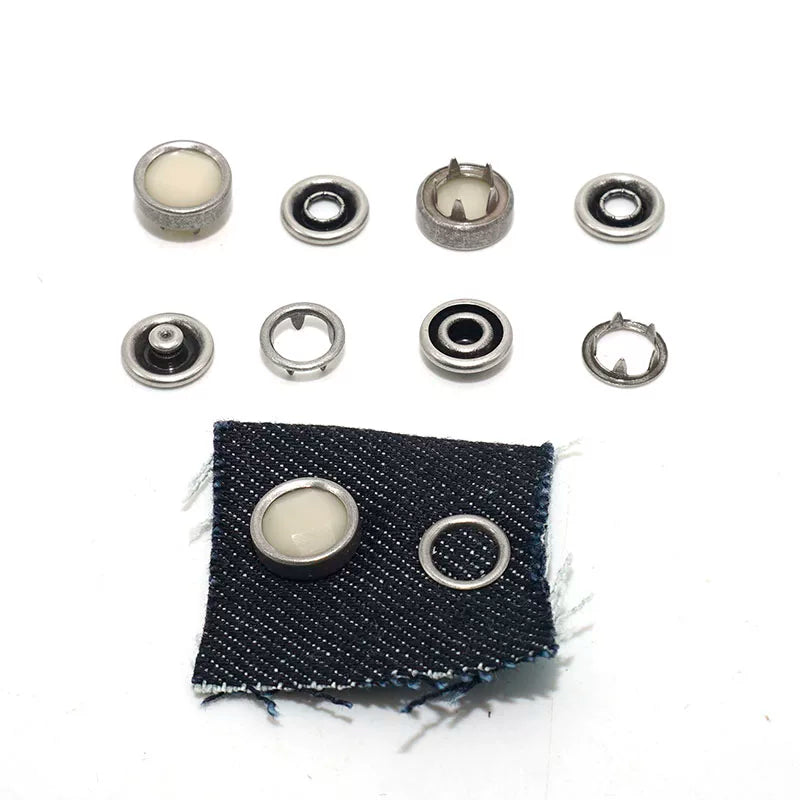 Solid Copper Antique Silver Plated Snap Button