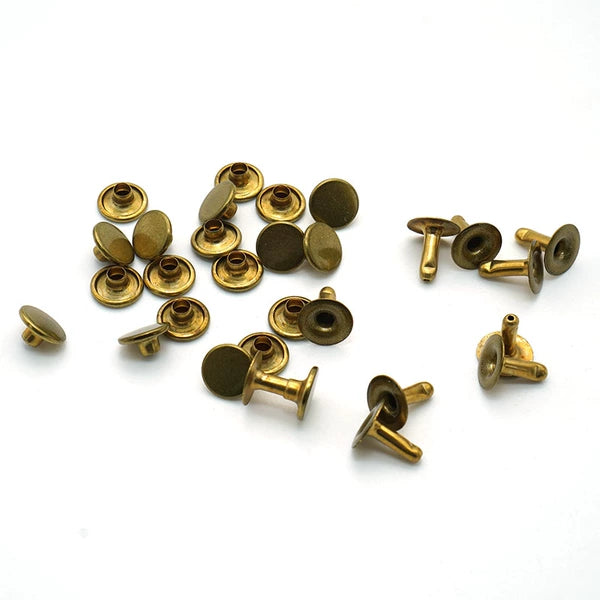 Solid Copper Antique Bronze Double Cap Rivet 9x10mm