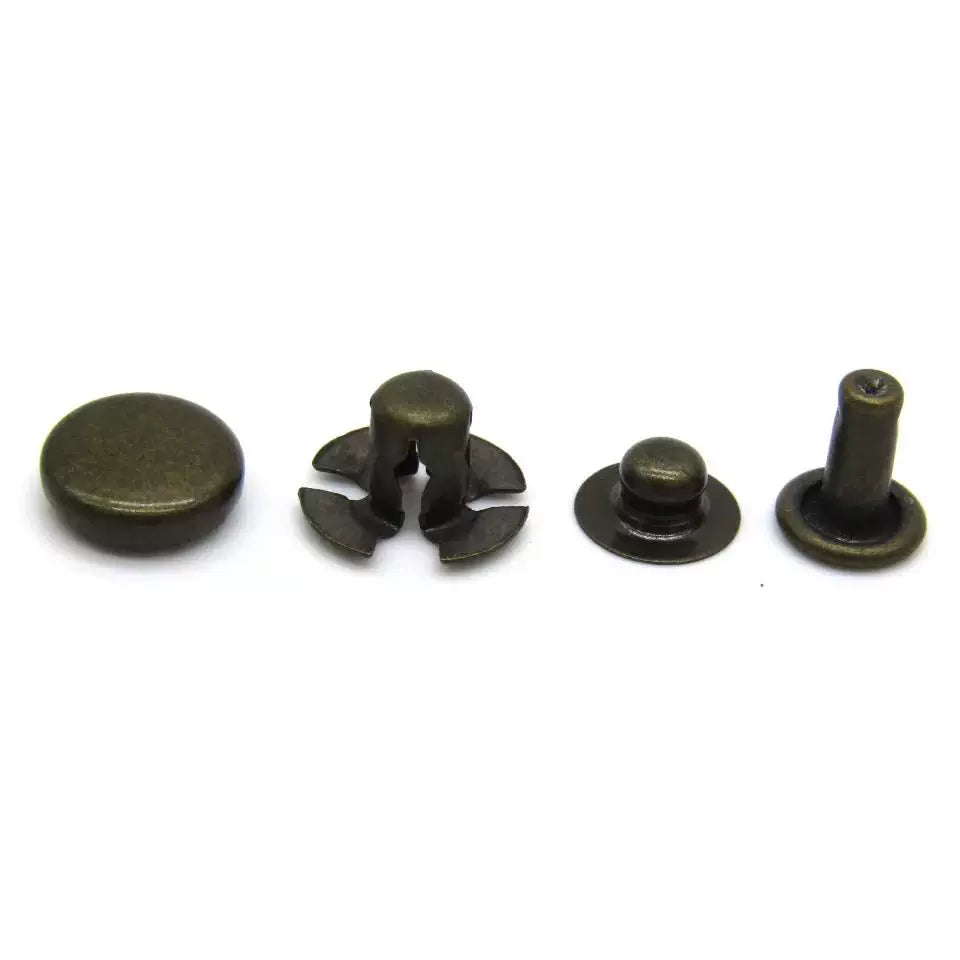 Solid Copper Floral Snap Fastener 10.5mm 4-Piece Set