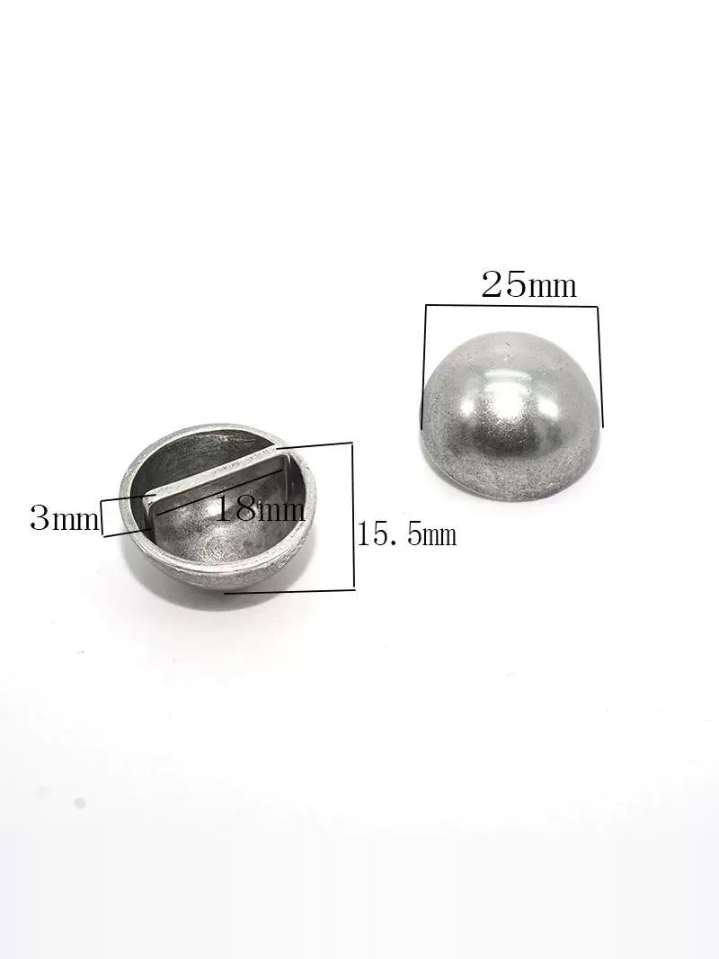Solid Brass Antique Silver Plated Rivet 25mm