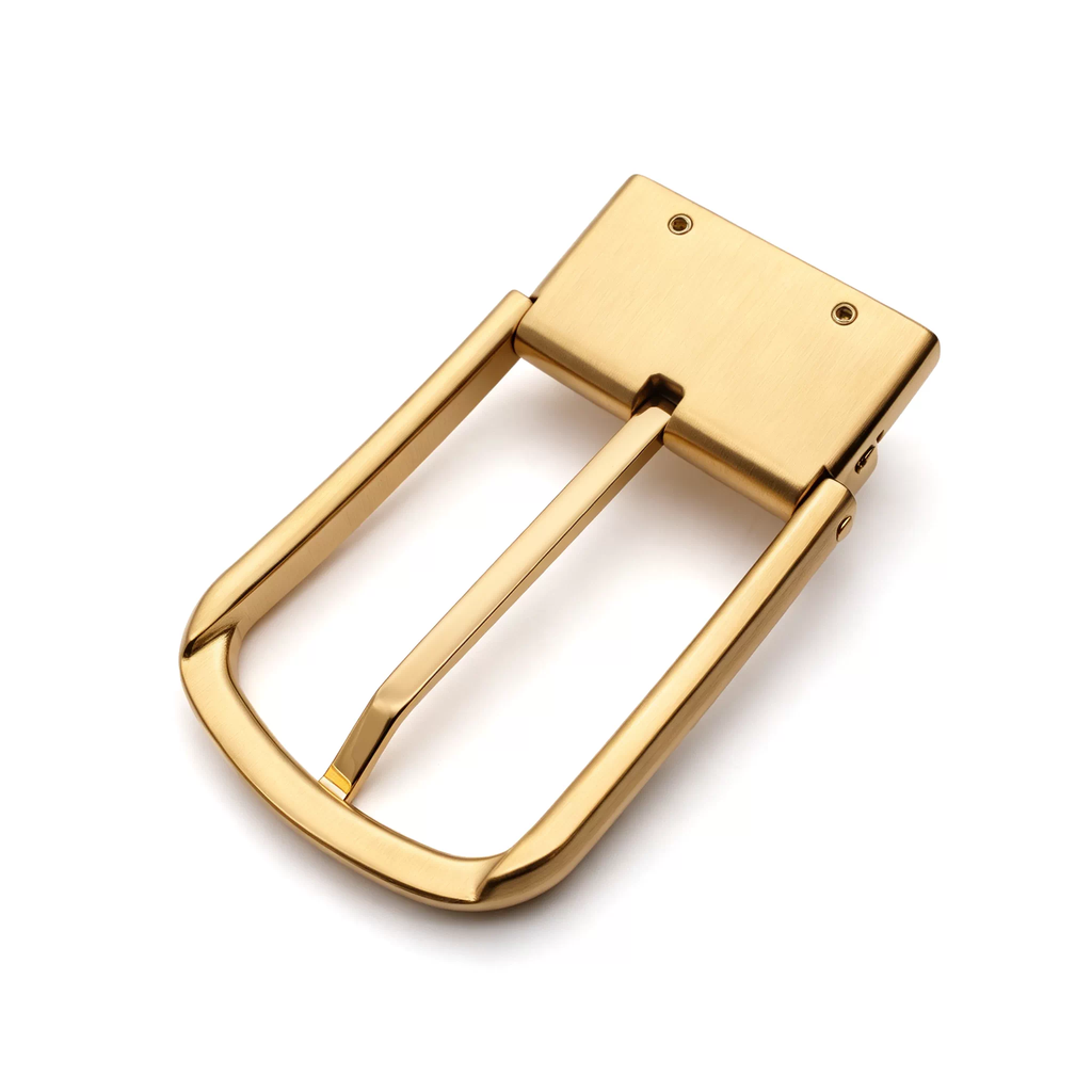 Men's Rotatable Reversible Pin Belt Buckle, 38.5mm Inner Width, Sleek Curved Smooth Frame Metal Belt Buckle Replacement, Silver / Gold / Matte Black