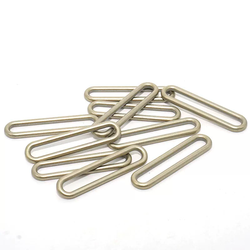 Solid Brass Antique Silver Plated Vintage D-Ring