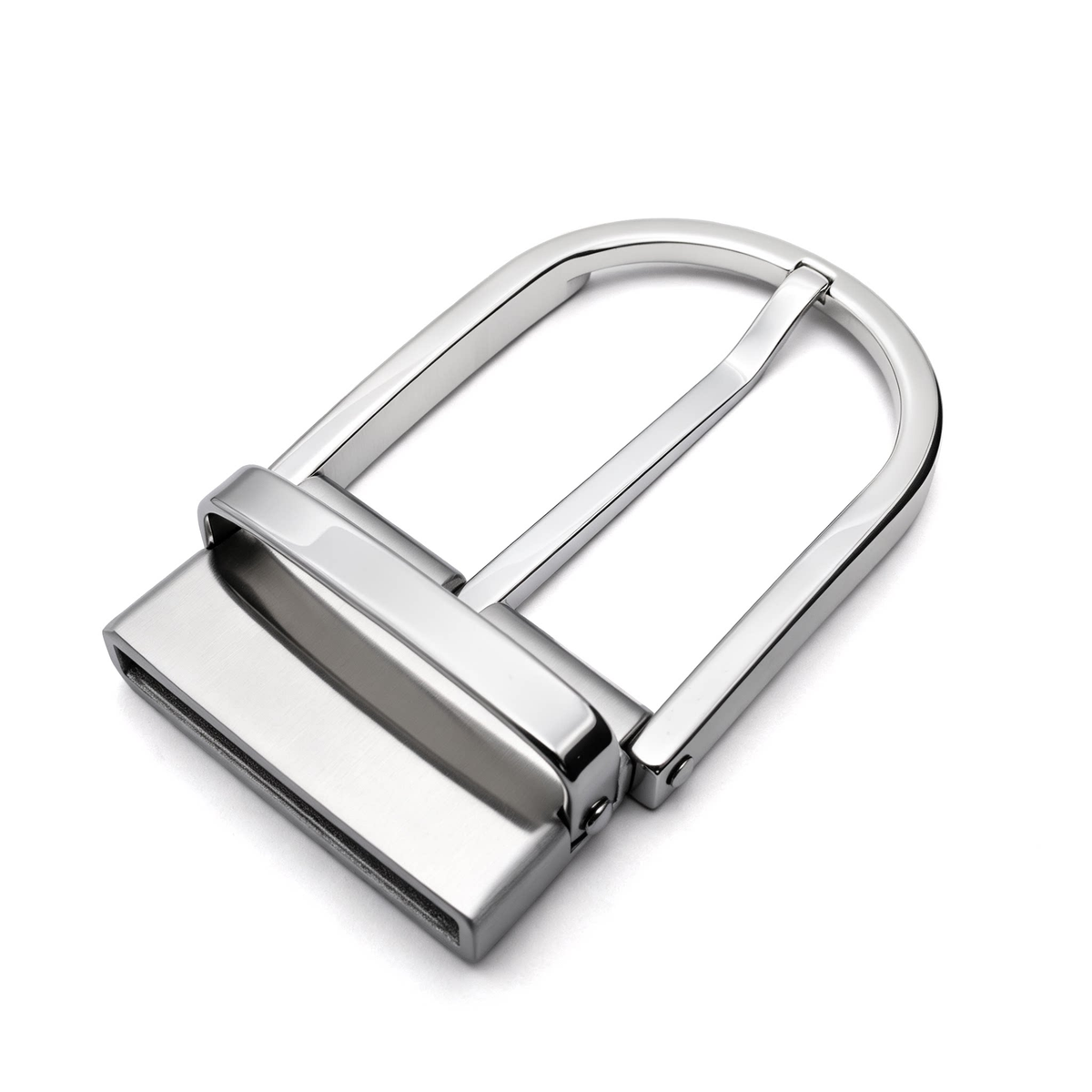 D Shape Rotatable Reversible Belt Buckle for Men, 39mm Single Prong Belt Replacement Buckle