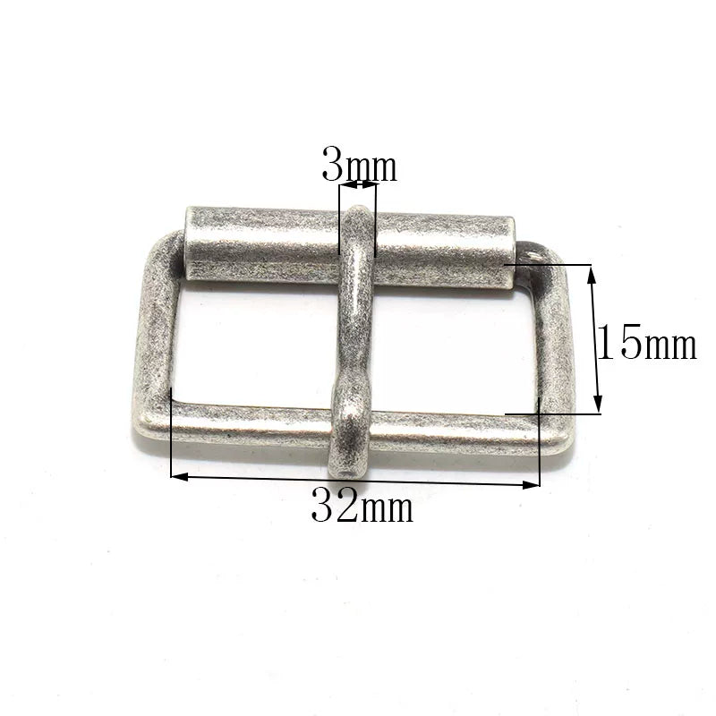 Solid Brass Antique Silver Plated Vintage Roller Buckle