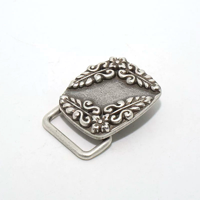 Solid Brass Vintage Carved Belt Buckle