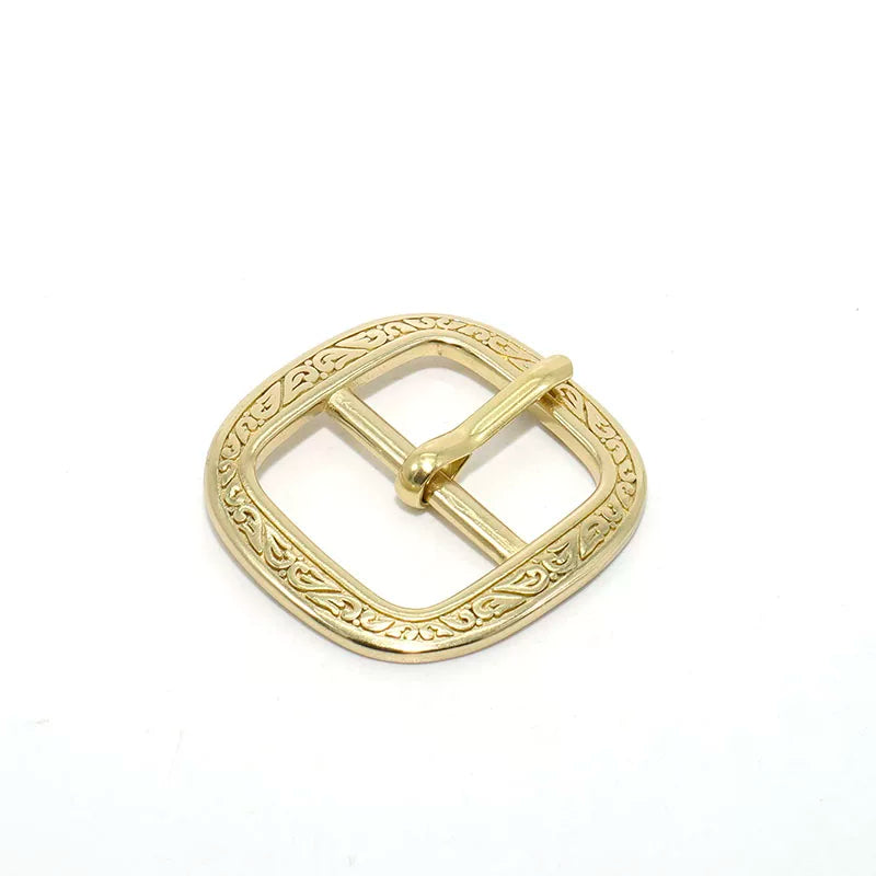 Solid Brass Vintage Patterned Tri-Glide Pin 24mm