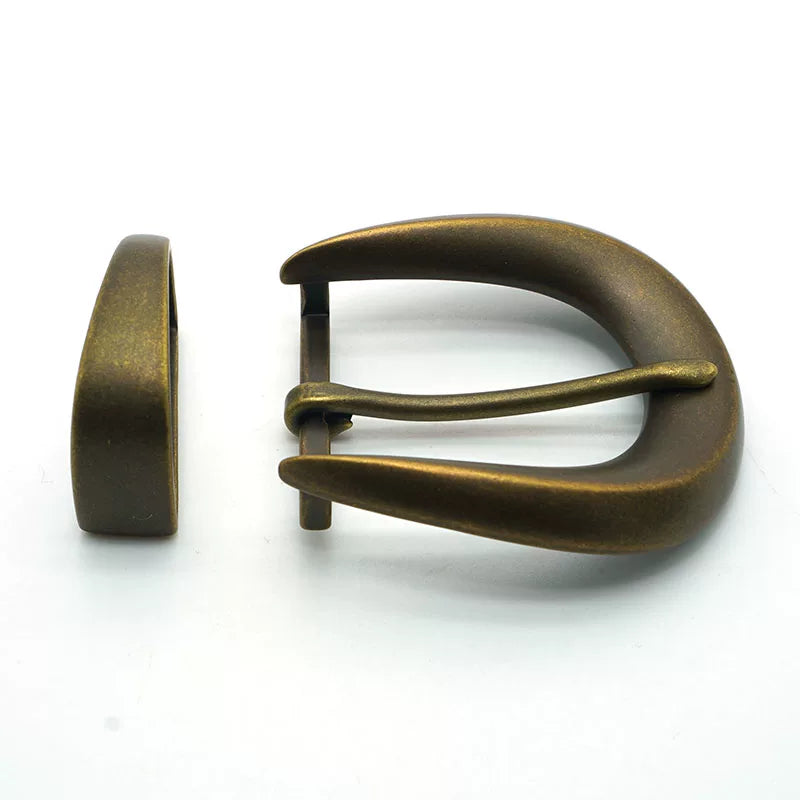 Solid Brass Antique Bronze Vintage Western Pin Buckle 35mm