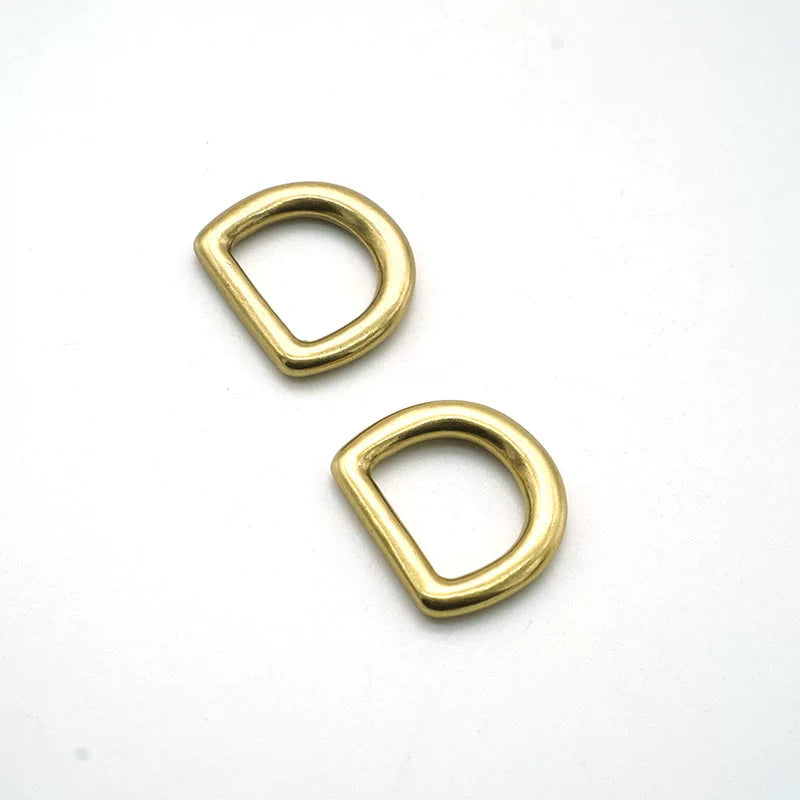 Solid Brass Seamless D-Ring 10 Pcs