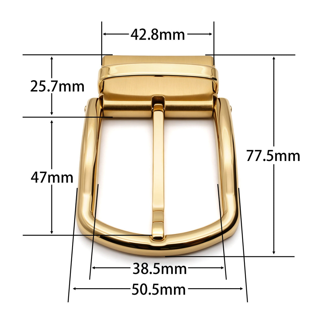 Men's Rotatable Reversible Pin Belt Buckle, 38.5mm Inner Width, Classic Rectangle D Frame Metal Belt Buckle Replacement, Silver / Gold / Matte Black