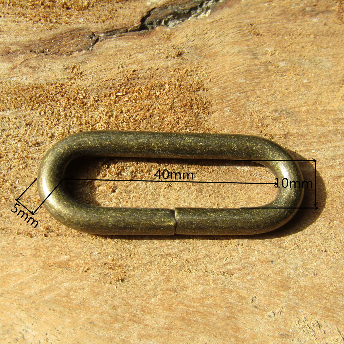Solid Copper Antique Bronze D-Ring for 40mm Strap