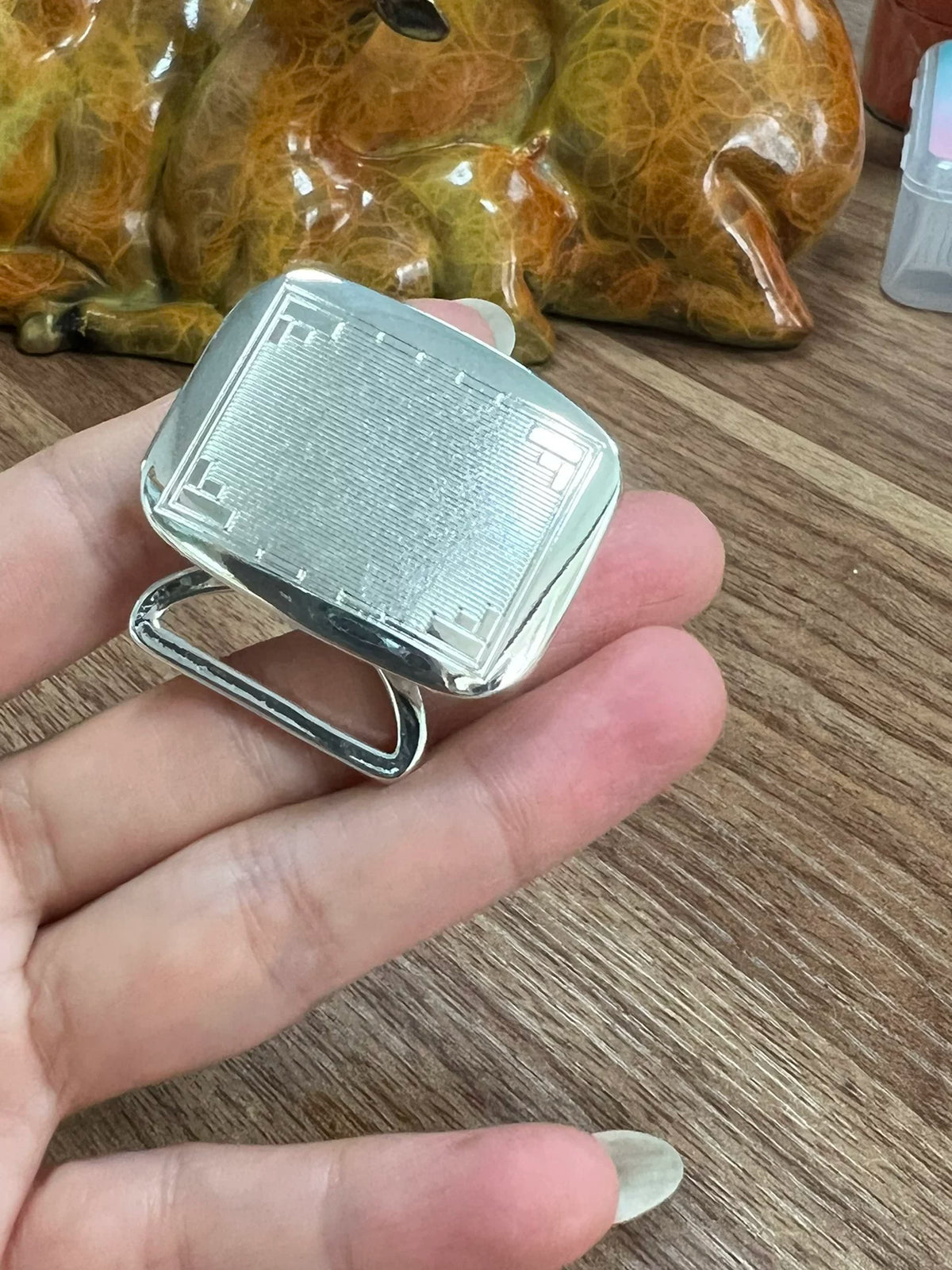Solid Brass Silver Plated Belt Buckle for 35mm Strap