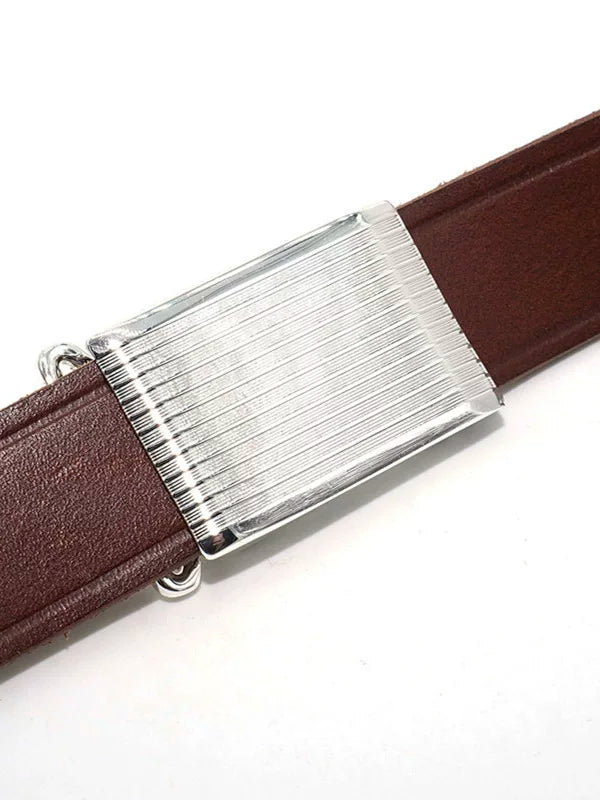Solid Brass Silver Plated Belt Buckle 2.5cm
