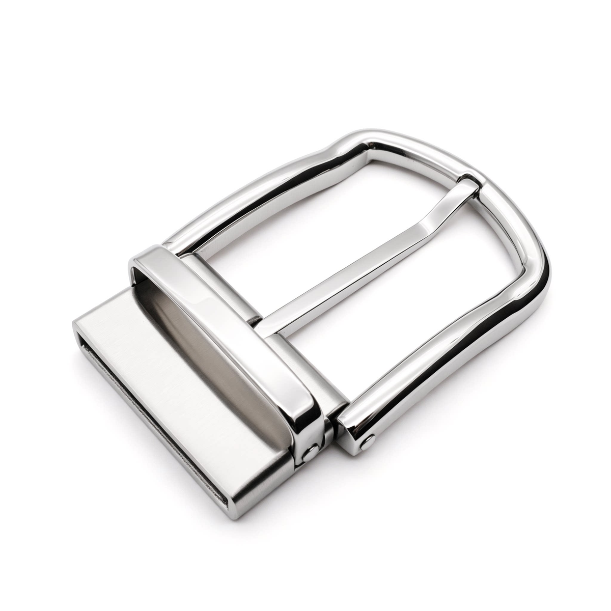 Men's Rotatable Reversible Pin Belt Buckle, 38.5mm Inner Width, Classic Rectangle D Frame Metal Belt Buckle Replacement, Silver / Gold / Matte Black