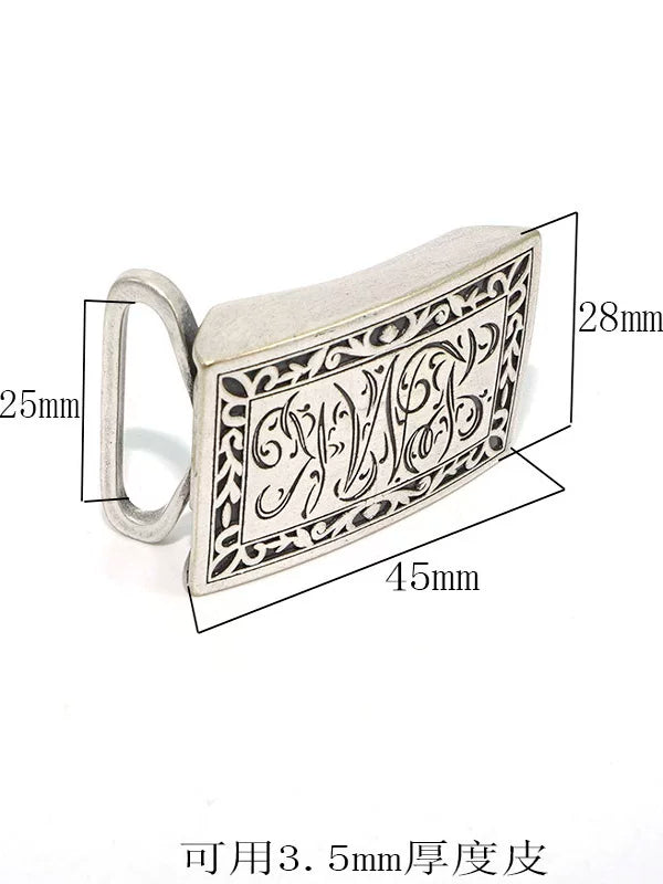 Solid Brass Silver Plated Belt Buckle for 25mm Strap