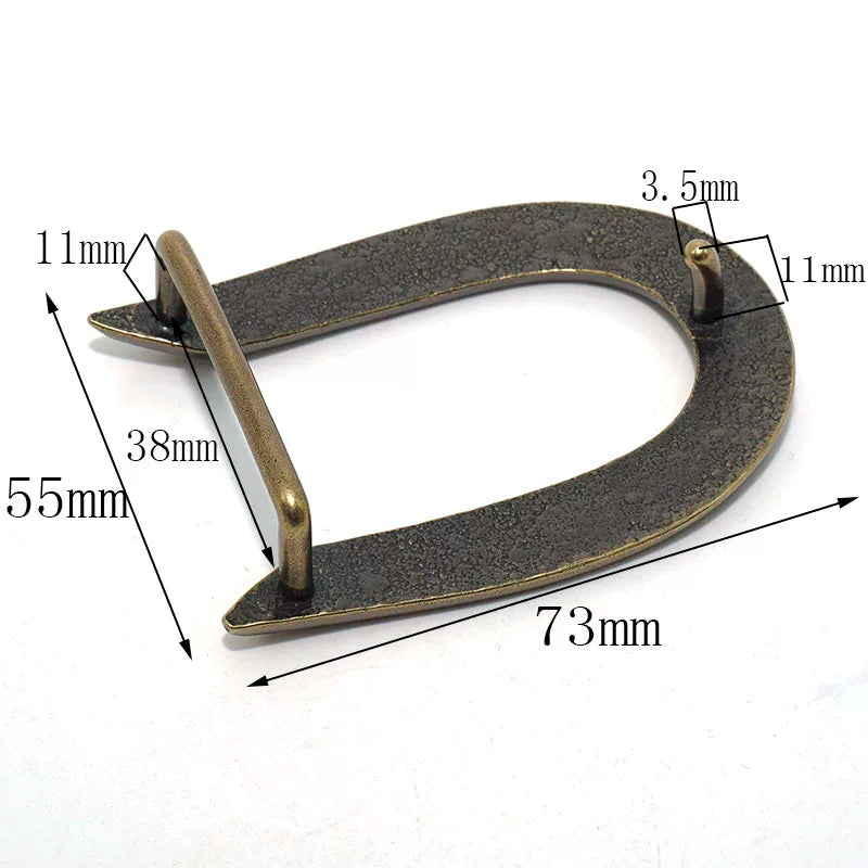 Solid Brass Antique Bronze Vintage Patterned Belt Buckle
