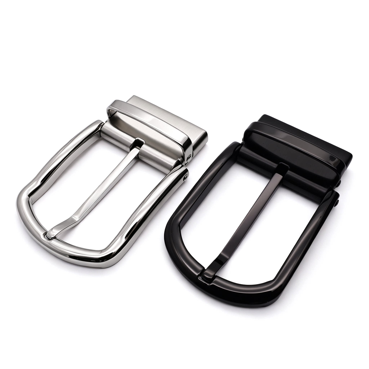 Men's Rotatable Reversible Pin Belt Buckle, 38.5mm Inner Width, Classic Rectangle D Frame Metal Belt Buckle Replacement, Silver / Gold / Matte Black