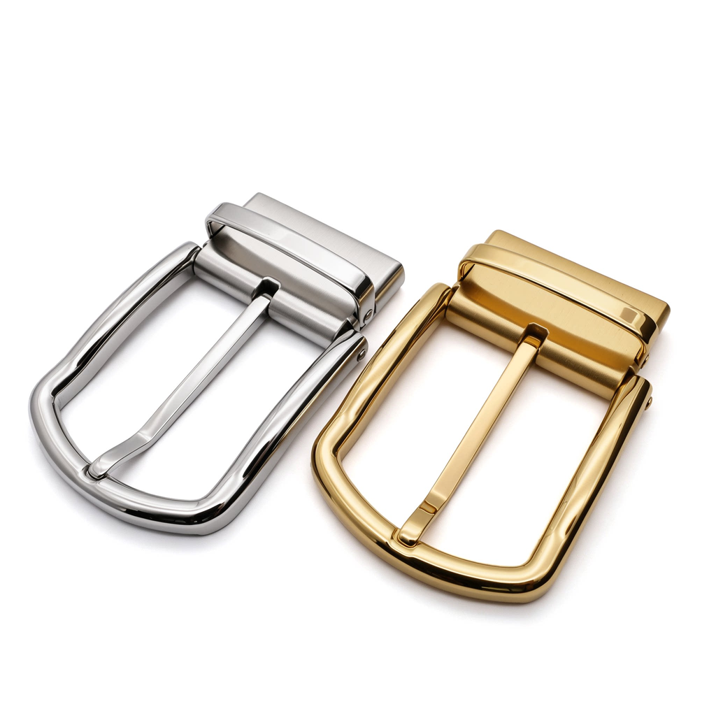 Men's Rotatable Reversible Pin Belt Buckle, 38.5mm Inner Width, Classic Rectangle D Frame Metal Belt Buckle Replacement, Silver / Gold / Matte Black