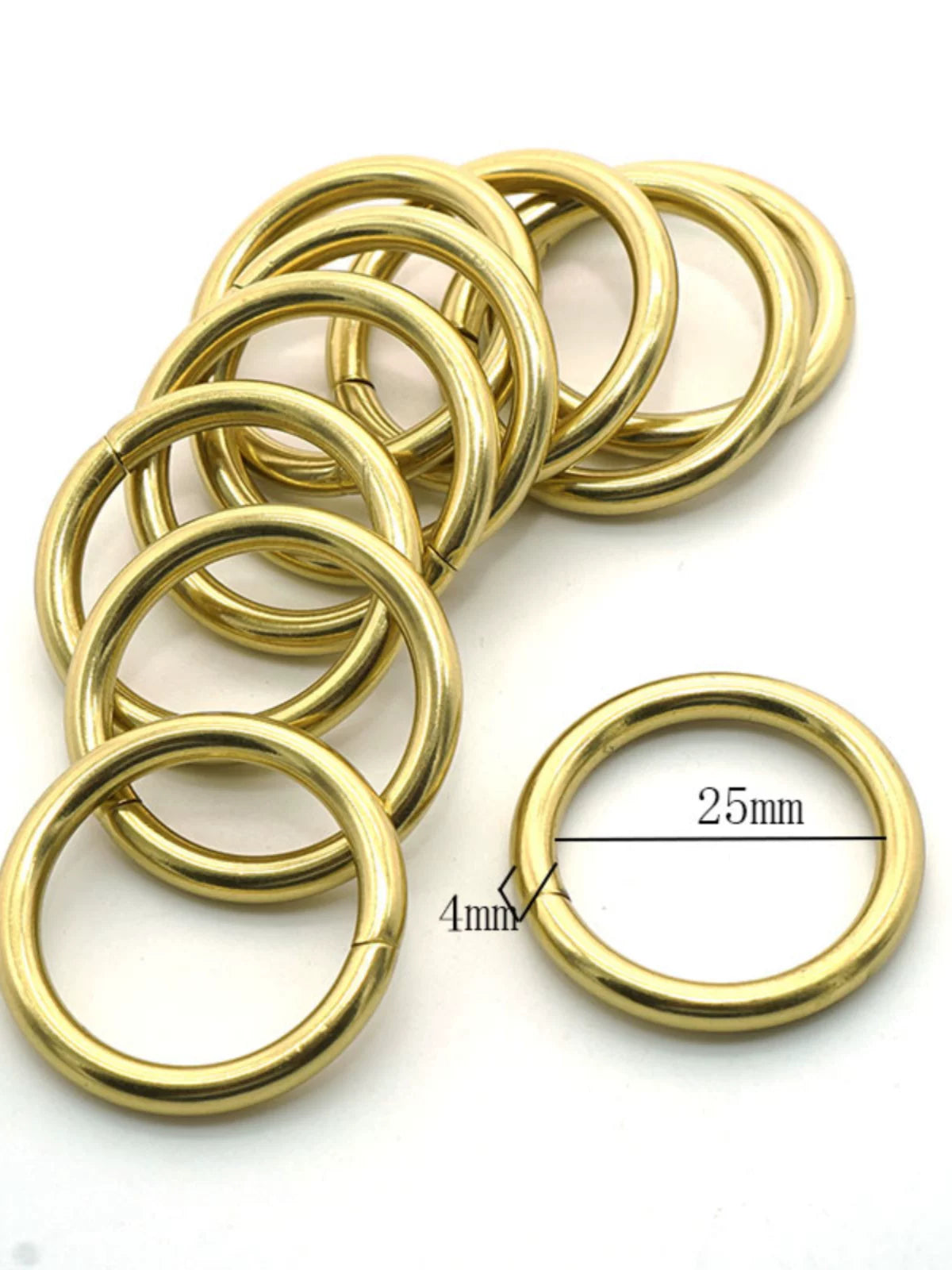 Solid Copper Open D-Ring 10 Pcs