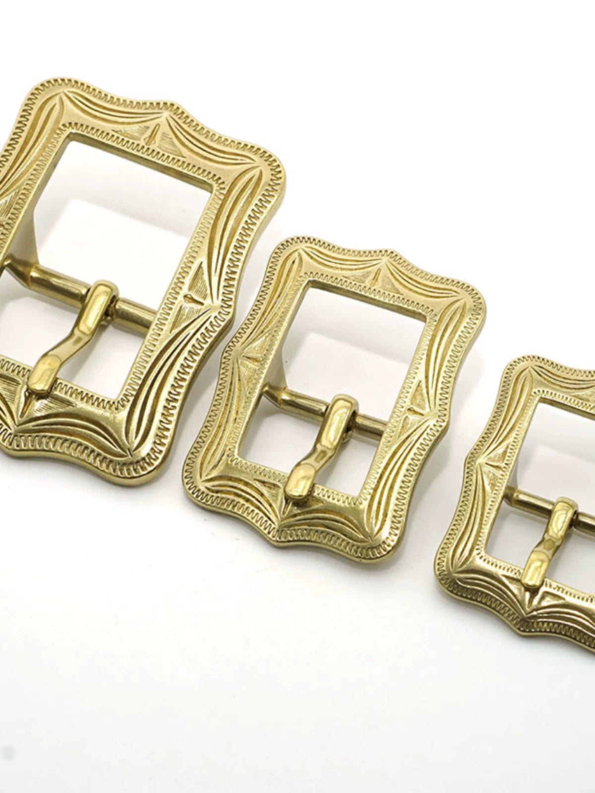 Solid Brass Antique Silver Plated Carved Tri-Glide 25mm
